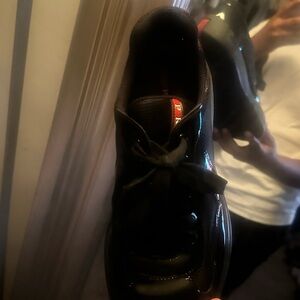 Prada Men's Black and Red Sneakers